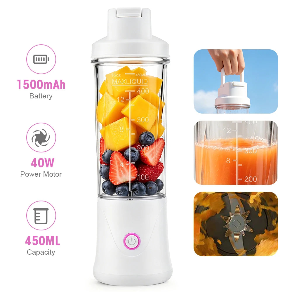 Mini Juicer Portable 450ML - Rechargeable Blender